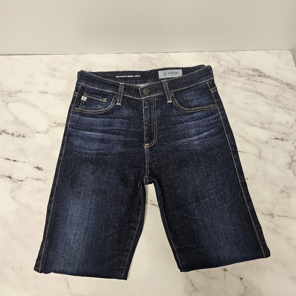 AG Adriano Goldschmied The Farrah Skinny Ankle High Rise Dark Blue Jeans‎ 27 - Picture 4 of 9
